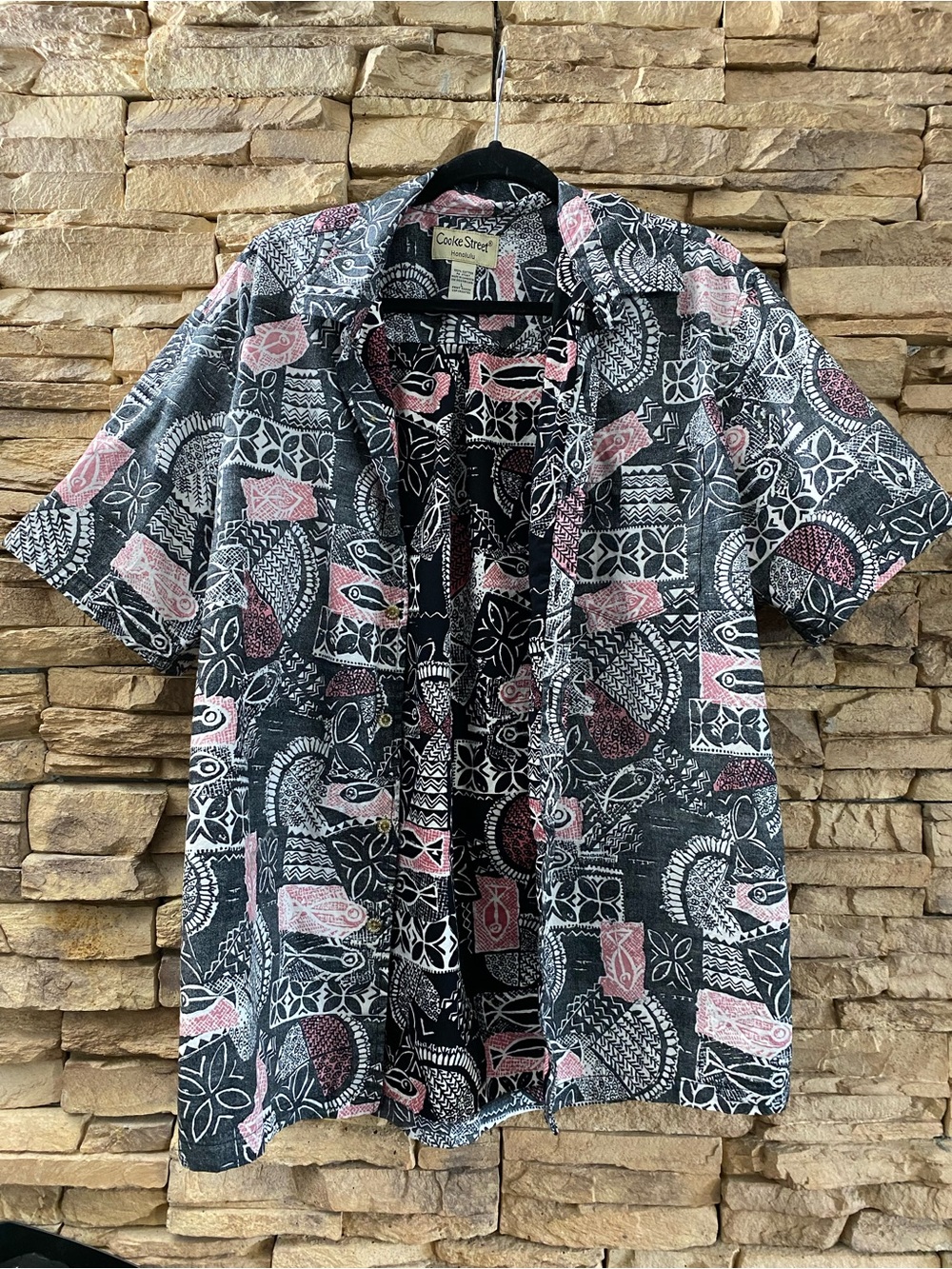 Cooke Street Printed Button Down Shirt Cotton Relaxed Hawaiian Size L - Picture 1 of 9